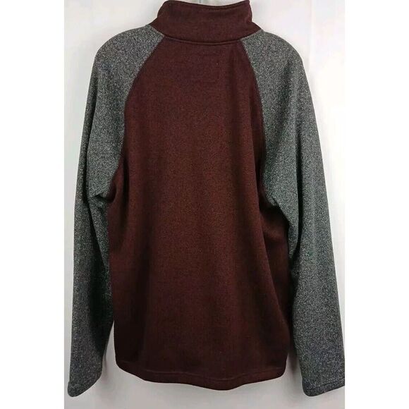 Sonoma  1/4 Snap Button Up Long Sleeve Pullover Sweater Mens XL Maroon/Gray - Picture 6 of 9